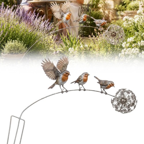 Robin garden stake rustic - garden,