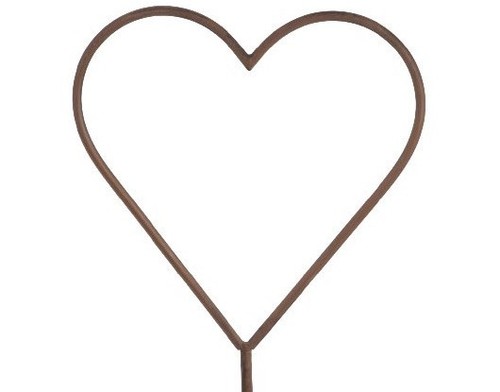 Metal heart garden stake - metal,