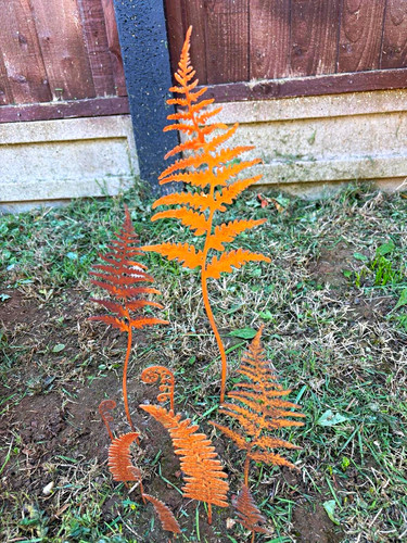 Set metal rust finish - of,