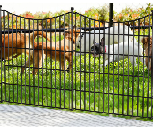 Metal garden fence with - 10,
