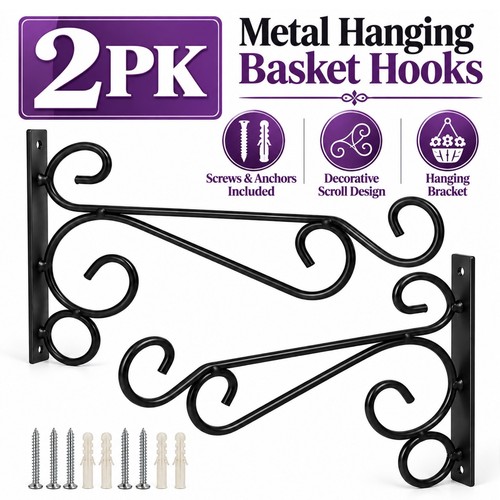 8pk hanging basket brackets - hanging,