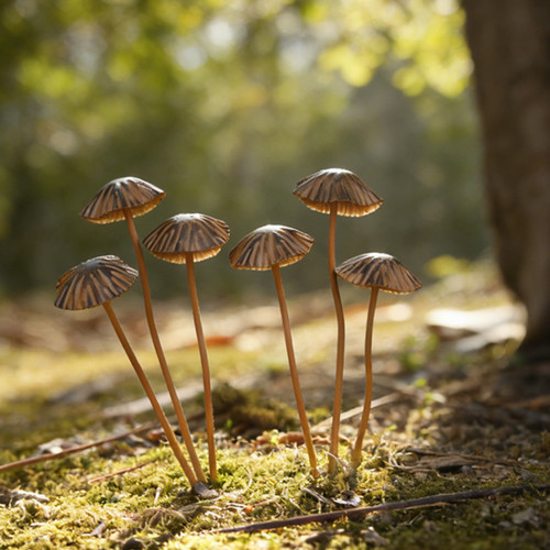 Rustic metal mushroom stakes - metal,