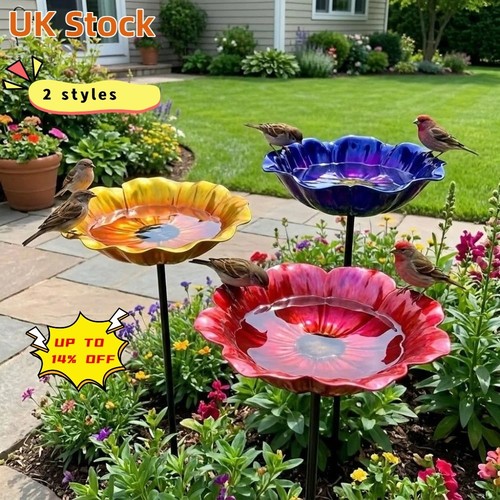 Bird bath stake handmade - bird,