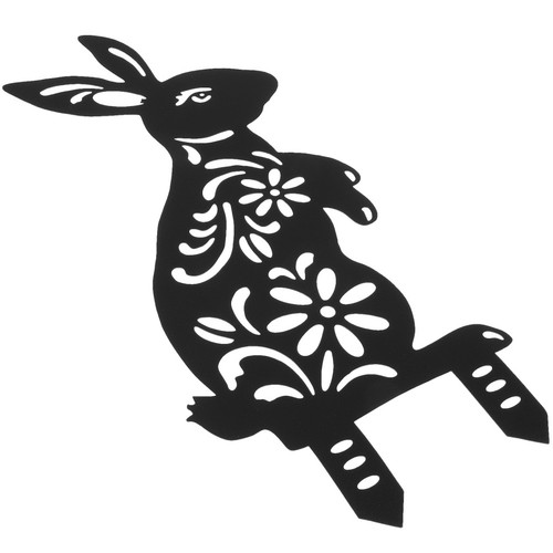 Black metal garden rabbit - black,