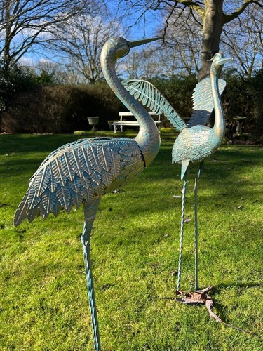 Metal blue heron garden - metal,