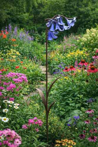 Metal bluebell garden - garden, stake