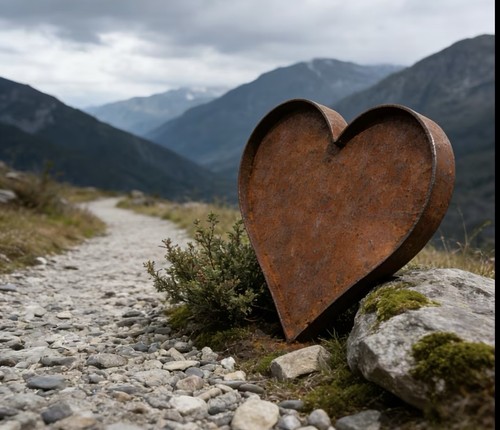 Heart garden feature metal - garden,
