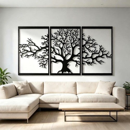 Large black tree - of, metal