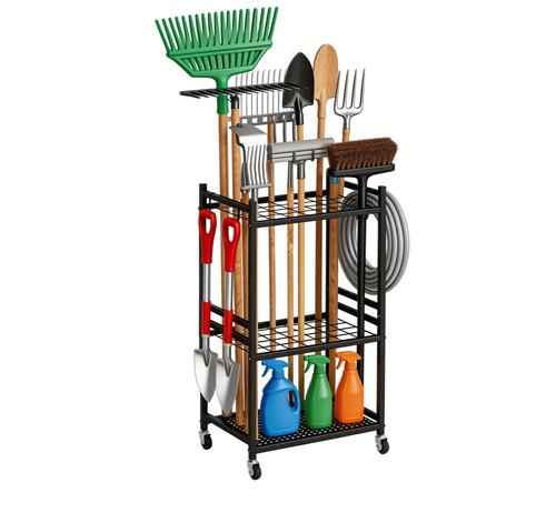 Metal garden tool storage rack - metal,