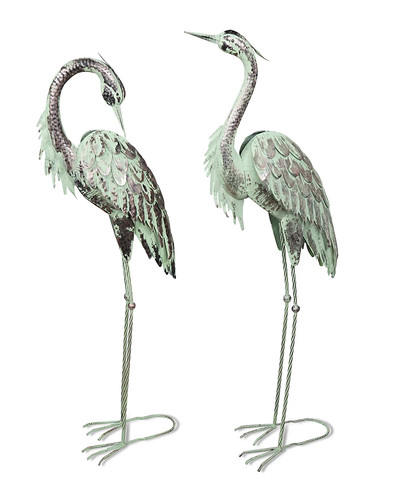 Metal heron garden - metal, ornament