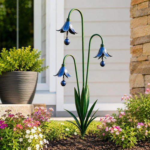 Triple bluebells metal garden - metal,