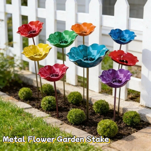 Handmade metal flower garden - handmade,
