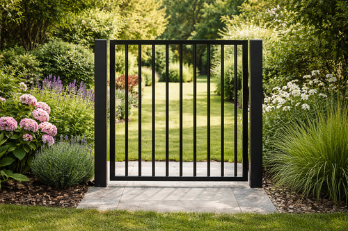 Metal garden gate side - garden,