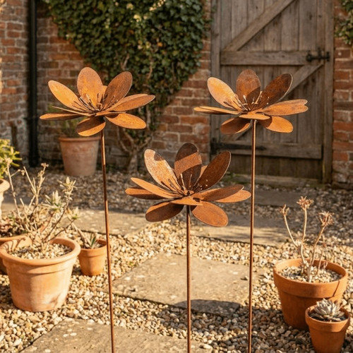 Metal floral stake - metal, flower