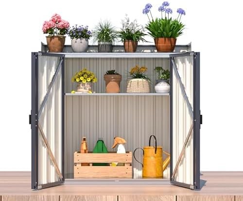 Metal garden storage cabinet - metal,