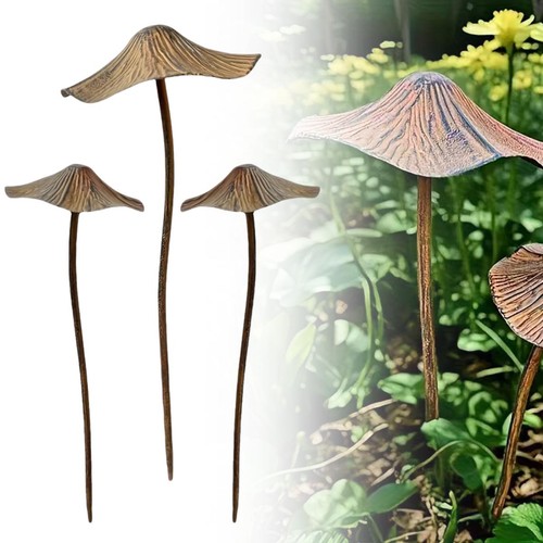 3pcs set rusty metal - metal, mushroom
