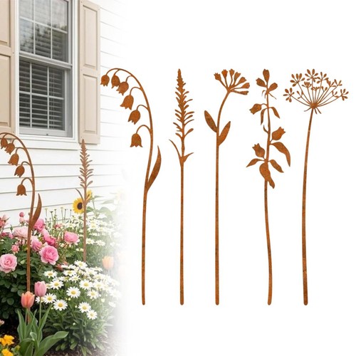 Rusty metal flowers garden - rusty,