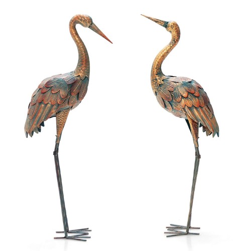 Piece crane garden statue - 2-piece,